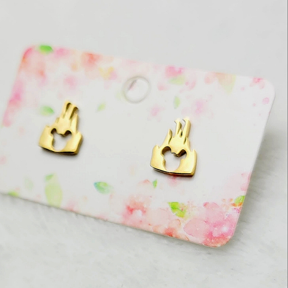 Disney Castle Gold Toned Stud Earrings - Picture 3 of 4